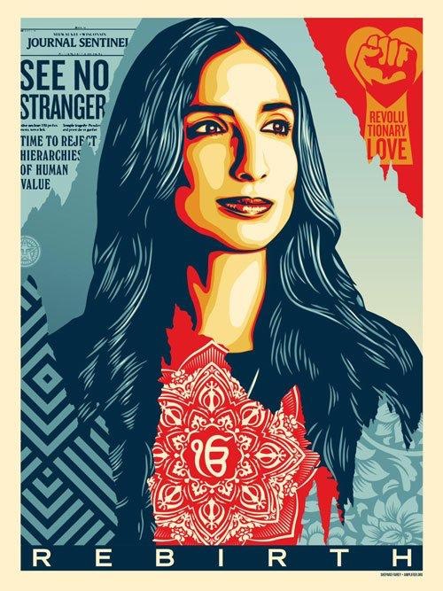Shepard Fairey portrait of Valarie Kaur